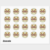 Baseball- en kruisschokken ronde sticker (Vel)