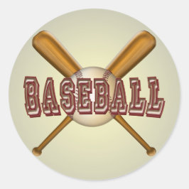 Baseball- en kruisschokken ronde sticker