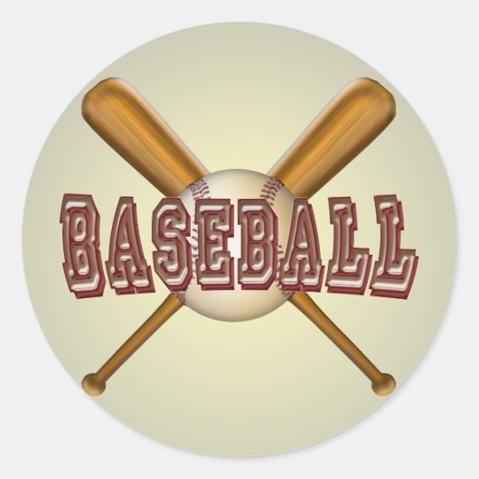 Baseball- en kruisschokken ronde sticker (Voorkant)