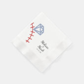 Baseball en ring glitterservice servetten met mono (Hoek)