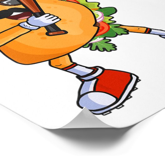 Baseball en Tacos Dabbing Cinco de Mayo voor kinde Poster (Hoek)