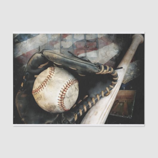  Baseball Equipment Decoupage Tissuepapier (Voorkant)