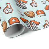 Baseball Equipment Illustrated Pattern Cadeaupapier (Rol Hoek)