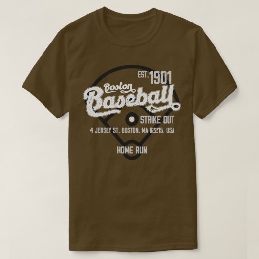  Baseball Est 1901 Baseball Fan T-shirt (Design voorkant)