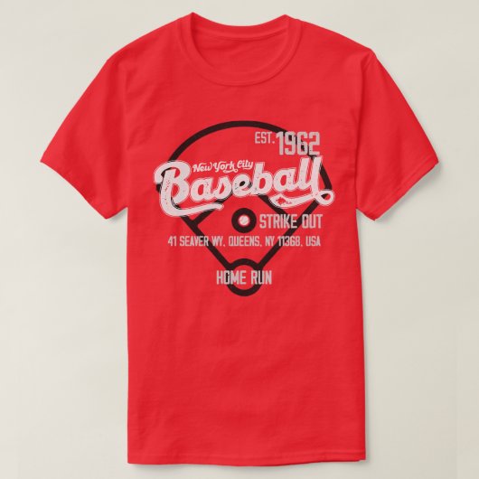 Baseball Est 1962 in New York T-shirt (Design voorkant)