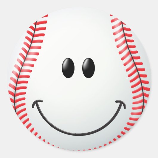 Baseball Face Ronde Sticker (Voorkant)