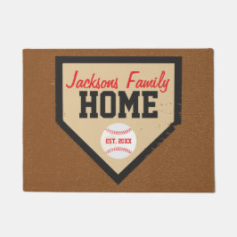Baseball Family Home Bord Naam en jaar Deurmat