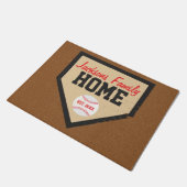 Baseball Family Home Bord Naam en jaar Deurmat (Schuin)
