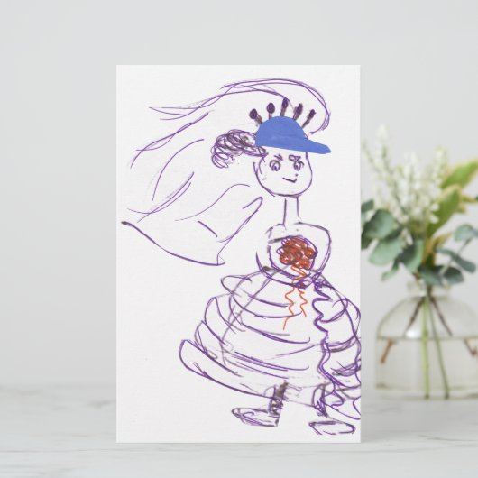 Baseball Fan Bride Briefpapier (Staand voorkant)