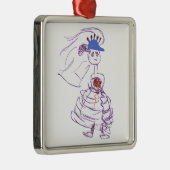 Baseball Fan Bride Metalen Ornament (Rechts)