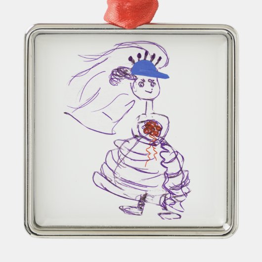 Baseball Fan Bride Metalen Ornament (Voorkant)