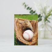 Baseball Fan Chipmunk Briefkaart (Staand voorkant)