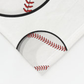 Baseball Fan Custom Name White Fleece Deken (Hoek)
