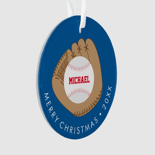 Baseball Fan Kinder Foto Ornament (voorkant)