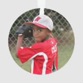 Baseball Fan Kinder Foto Ornament (achterkant)