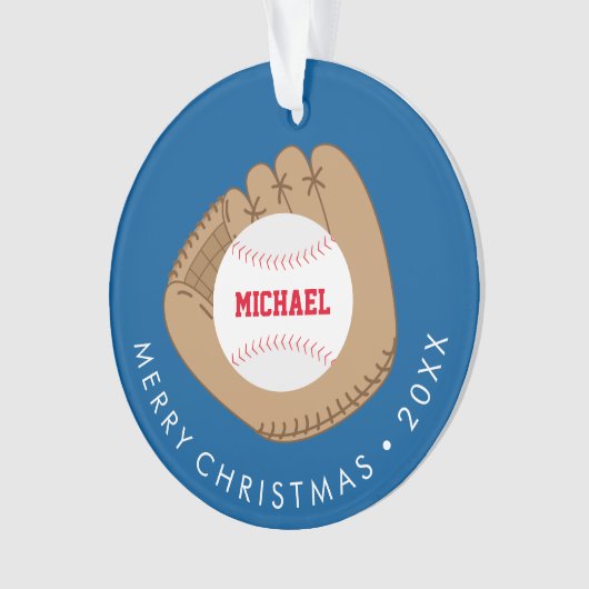 Baseball Fan Kinder Foto Ornament (voorkant)