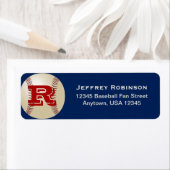 Baseball Fan Naam en Adres Label Monogram (Insitu)