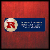 Baseball Fan Naam en Adres Label Monogram