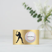 Baseball Fan or Player batter silhouette baseball Visitekaartje (Staand voorkant)