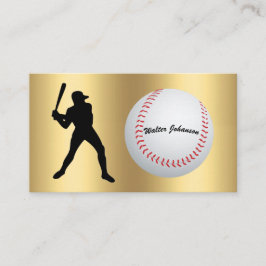 Baseball Fan or Player batter silhouette baseball Visitekaartje