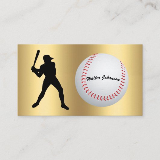 Baseball Fan or Player batter silhouette baseball Visitekaartje (Voorkant)