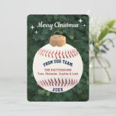 Baseball Fan Ornament Aangepaste Kaart voor kerstf (Staand voorkant)