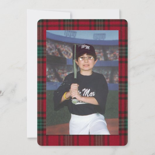 Baseball Fan Ornament Aangepaste Kaart voor kerstf (Achterkant)