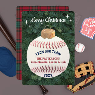 Baseball Fan Ornament Aangepaste Kaart voor kerstf