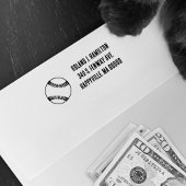 Baseball Fan Return Address Rubber Stamp Rubberstempel