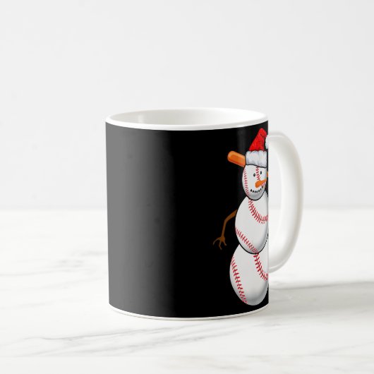 Baseball Fan Snowman Funny Christmas Gift  Koffiemok (Voorkant rechts)