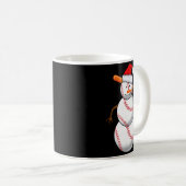 Baseball Fan Snowman Funny Christmas Gift  Koffiemok (Voorkant rechts)
