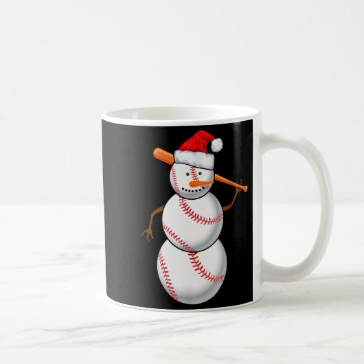 Baseball Fan Snowman Funny Christmas Gift  Koffiemok (Rechts)
