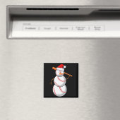 Baseball Fan Snowman Funny Christmas Gift  Magneet (Insitu (Vaatwasser))