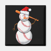 Baseball Fan Snowman Funny Christmas Gift  Magneet (Voorkant)