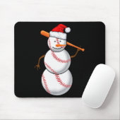 Baseball Fan Snowman Funny Christmas Gift  Muismat (Met muis)