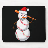 Baseball Fan Snowman Funny Christmas Gift  Muismat (Voorkant)