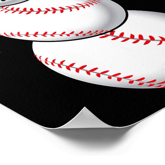 Baseball Fan Snowman Funny Christmas Gift  Poster (Hoek)