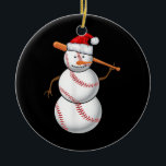 Baseball Fan Snowman Funny Kerstmis voor mannen Keramisch Ornament<br><div class="desc">Baseball Fan Snowman Funny Kerstmis voor mannen jongens meisje Gift. Perfect gift voor je vader,  moeder,  papa,  mannen,  vrouwen,  vriend en familieleden op de dag van de Thanksgiving,  kerstdag,  Moederdag,  vaderdag,  4 juli,  1776 Onafhankelijke dag,  Veteranendag,  Halloween Dag,  Patrick's Day</div>