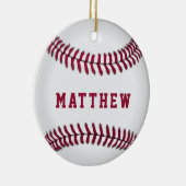 Baseball Fan Sports Voeg kerstmis toe Keramisch Ornament (Rechts)