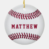 Baseball Fan Sports Voeg kerstmis toe Keramisch Ornament (Achterkant)