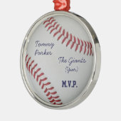 Baseball Fan-tastic_autografen-achtige medallion Metalen Ornament (Links)