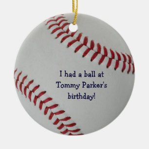 Baseball Fan-tastic_autografen-achtige partijvoork Keramisch Ornament