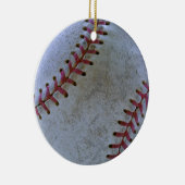 Baseball Fan-tastic_Battered Ball_autograaf gereed Keramisch Ornament (Rechts)