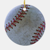 Baseball Fan-tastic_Battered Ball_autograaf gereed Keramisch Ornament (Achterkant)
