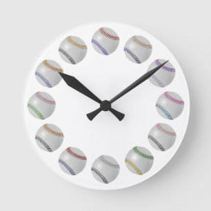Baseball Fan-tastic_color laces_cirkel van ballen Ronde Klok