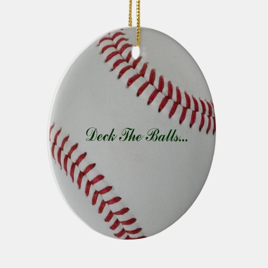 Baseball Fan-tastic_Deck de ballen Keramisch Ornament (Rechts)