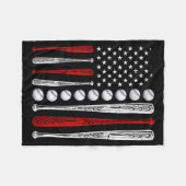 Baseball Fans Amerikaanse Vlag Onafhankelijkheidsd Fleece Deken (Voorkant (Horizontaal))