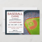 Baseball Field, Baseball Game Verjaardagsfeest Kaart (Voorkant)