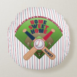 Baseball Field, Home 01-Round Sierkussen Rond Kussen