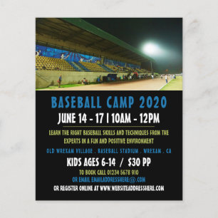 Baseball Field Landscape, Baseball Camp Advert Flyer